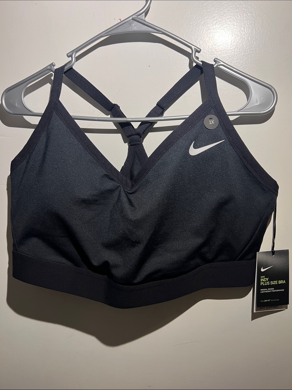 Nike Black Indy Plus-Size Sports Bra with Strappy Back